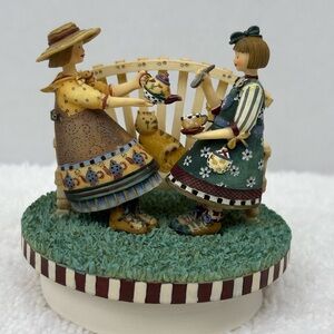 Debbie Mumm Candle Topper Depicting a Tea Party called “Sisters Sharing Tea”